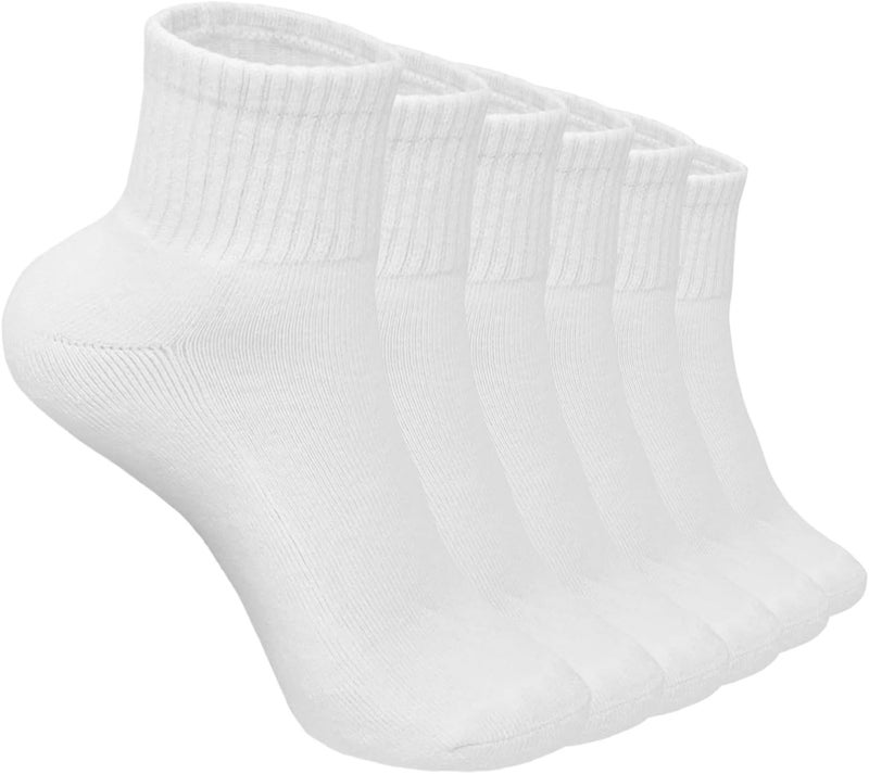 Glory Max 6 Pairs Women Ankle Socks Cotton Solid Color with Cushion for Athletic Running - Image 1